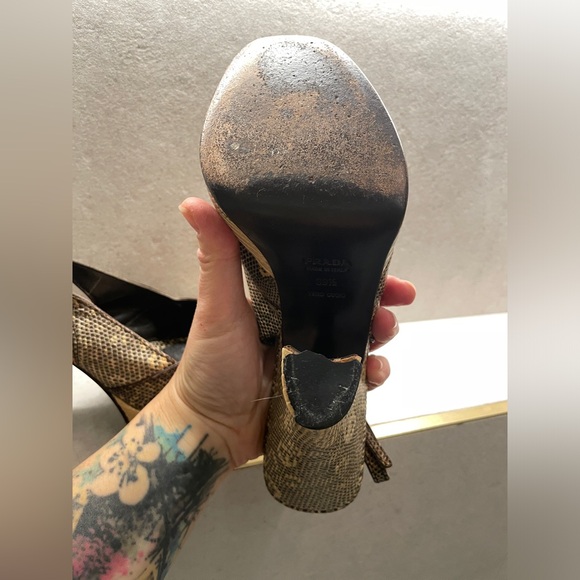 Vintage Prada 2000 Snake Peeptoe Platform, 39.5/9 - Picture 6 of 12
